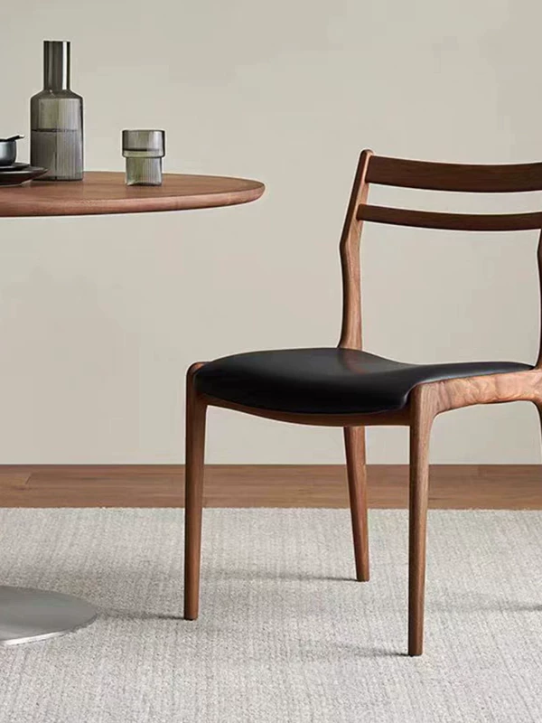 Shanyan North American Walnut Dining Chair, Antique Style Solid Wood Chair, Italian Minimalist Designer Furniture, Nordic Book Chair