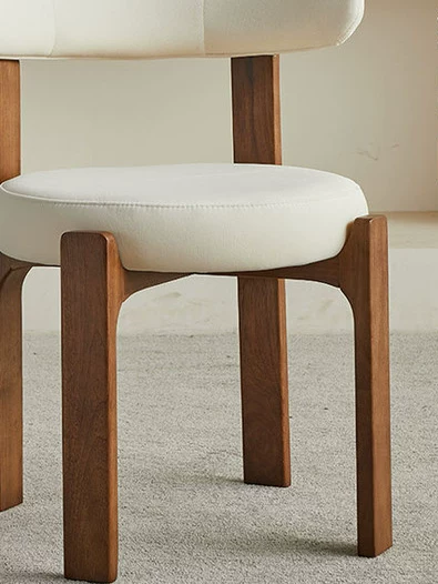 Mid-Century Style Solid Wood Dining Chair Designer 2025 New Nordic High-End Restaurant Hotel Soft Backrest Chair